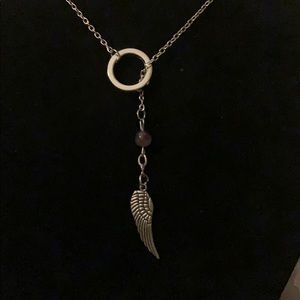 Angel’s wing and amethyst necklace NWOT